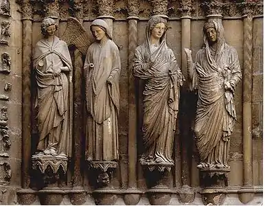 sculpture on West portal of Reims Cathedral (middle of 13th century)