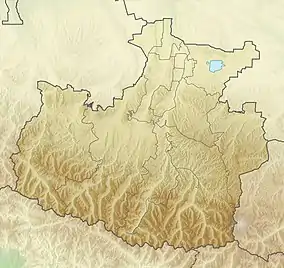 Map showing the location of Teberda Nature Reserve