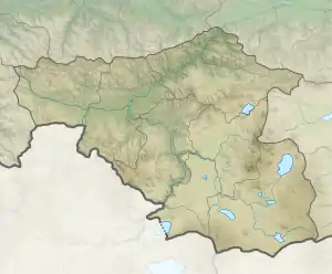 Map showing the location of Bugdasheni Managed Reserve