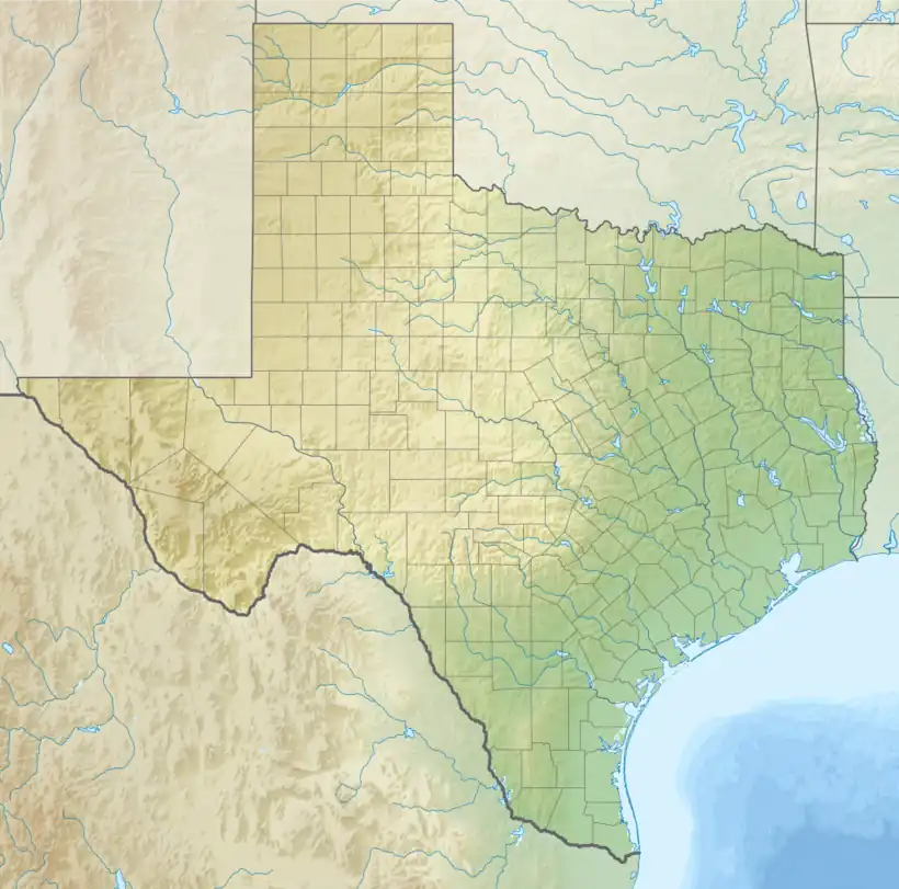 Map showing the location of Longhorn Cavern State Park