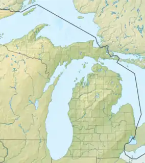 Map showing the location of Sanilac Shores Underwater Preserve