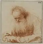 Seated Old Man (c. 1630), red and black chalk on paper, Nationalmuseum, Stockholm