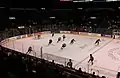 Interior of the Colisée during a hockey game