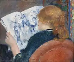 Young Woman reading an illustrated Journal, 1880