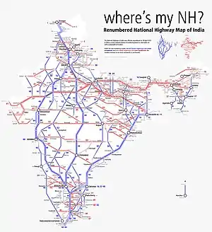 Map of India's national highways