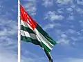 Flag of Abkhazia on flagpole