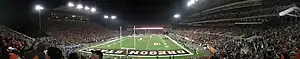 Photo of Reser Stadium looking north at night in November 2007.