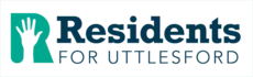 Logo: Name Residents for Uttlesford and logo mark of hand held up to volunteer.