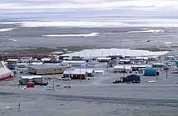 Resolute Bay: View from Signal Hill to the Inuit-Settlement "Village" and to Resolute Passage (August 1997)