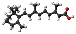 Ball-and-stick model of the retinoic acid molecule