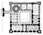 Main building plan (black indicates surviving elements)