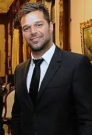 Ricky Martin, facing front.