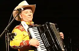 Joey Miskulin performing as "Joey the CowPolka King"