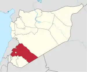 Map of Syria with Rif-dimashq highlighted