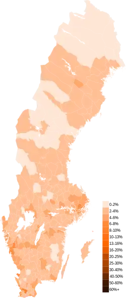 Map results for the Liberals (L)