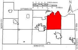 Location of Riley Township, Sandusky County, Ohio.