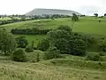 Part of the former Rimington mines with Pendle Hill in the background.