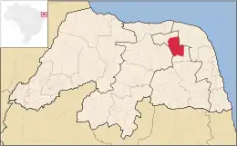 Location in Rio Grande do Norte and Brazil