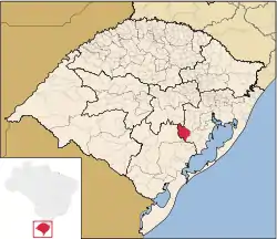 Location in Rio Grande do Sul