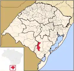 Location of Pinheiro Machado in Rio Grande do Sul