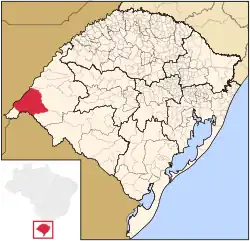 Location in Rio Grande do Sul, Brazil