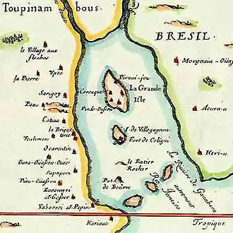 16th-century map of Guanabara Bay