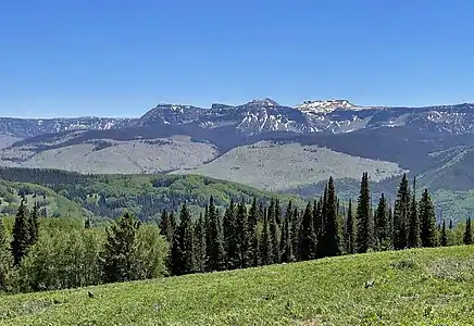 The Flat Tops Wilderness from the Ripple Creek Overlook