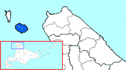 The area of Rishiri District in Sōya Subprefecture.