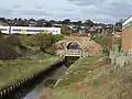 River Asten bridge, which delayed the building for six months