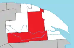 Location within La Côte-de-Gaspé RCM.