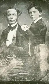 Rooney Lee, about 8 years old, with his father Robert E. Lee, 1845