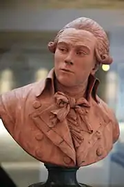 Bust of a severe-looking Robespierre