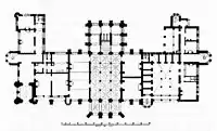 Crossland's plan of Rochdale Town Hall, published in The Builder in 1866