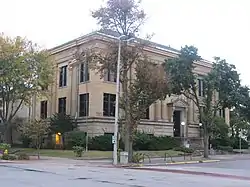 Main downtown branch, seen on a cloudy evening