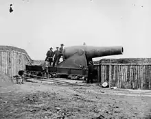 Photograph of the 15-inch Rodman gun at Battery Rodgers, Alexandria, Virginia.