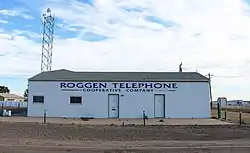 The Roggen Telephone Cooperative Company headquarters on Front Street in Roggen