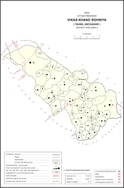 Map showing Matrampur (#163) in Rohaniya CD block