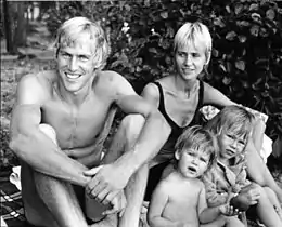 Peterson with wife, Anna Lindgren, and children