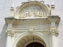 Knowles Chapel detail over entrance