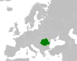 Map indicating locations of Romania and Transnistria