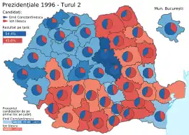 Results of the run-off of the 1996 Romanian presidential election