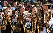 Romanian teens in traditional dress