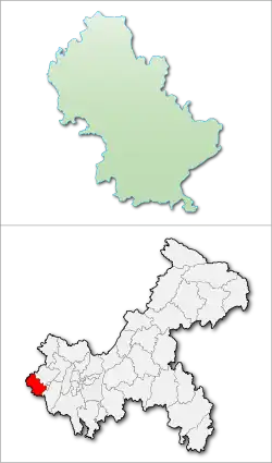 Location of Rongchang in Chongqing