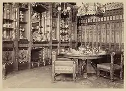 Dining room of Theodore Roosevelt Sr. (c. 1873), Manhattan, New York City. The dining table is now in the collection of the High Museum of Art.