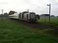 Tourist train at a disused train stop (2012)