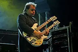 Steve Rothery onstage with Marillion at their 2009 weekend festival in Montreal, Canada.