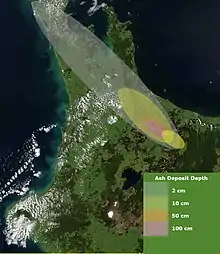 Ash distribution from the Rotorua eruption of the Ōkāreka Embayment