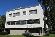 Sunlit exterior of building