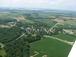 Roundhead and surrounding countryside from the air