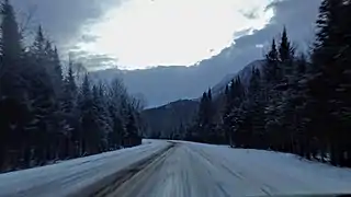 Route 299 near Mount Albert during winter.